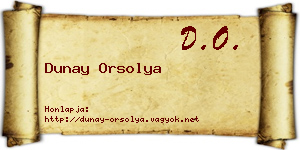 Dunay Orsolya névjegykártya